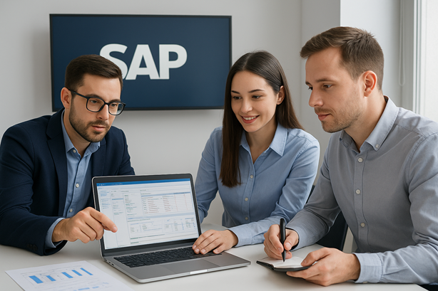 Equipo trabajando en SAP
